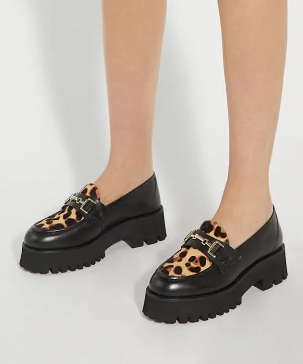 Dune London Flat Shoes Groundbreaking Leopard Chunky Branded Snaffle Trim Loafer Dune London Animal 8211 Women Dune London Flat Shoes Groundbreaking Leopard Chunky Branded Snaffle Trim Loafer Dune London Animal 8211 Women