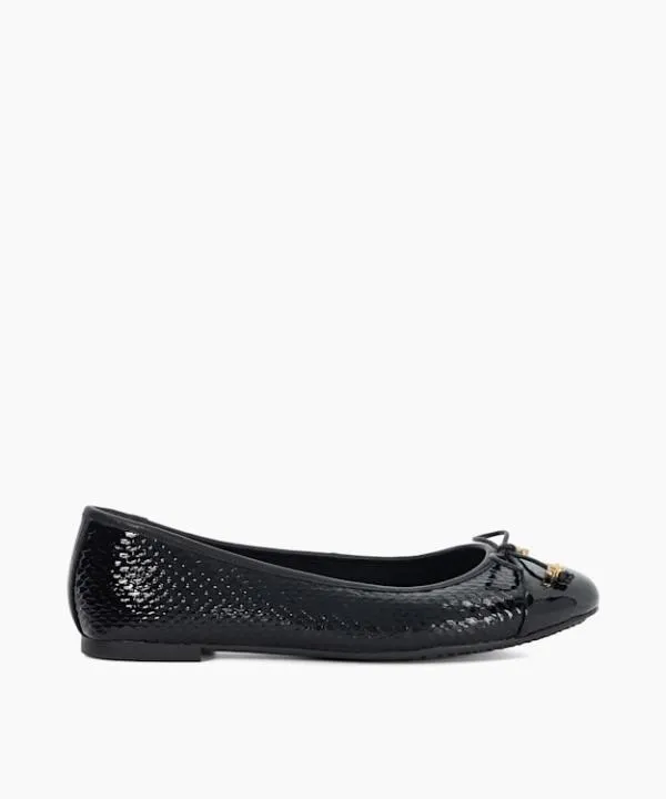 Dune London Flat Shoes Hallo Black Wide Fit CharmDetail Ballet Shoes Dune London Black Synthetic 8211 Women