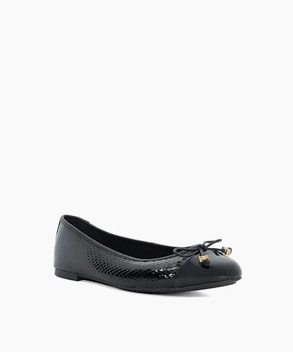 Dune London Flat Shoes Hallo Black Wide Fit CharmDetail Ballet Shoes Dune London Black Synthetic 8211 Women