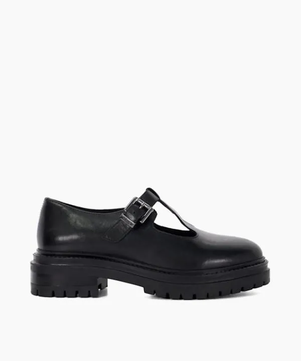 Dune London Flat Shoes Henni Black Chunky Cleated Sole Mary Jane Shoes Dune London Black 8211 Women