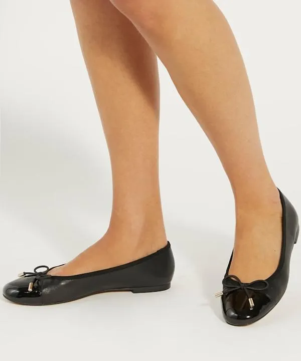Dune London Flat Shoes Highest Black Toe Cap Ballet Pump Dune London Black 8211 Women