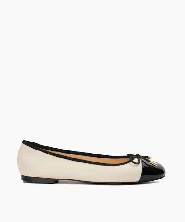 Dune London Flat Shoes Highest Cream Toe Cap Ballet Pump Dune London White 8211 Women