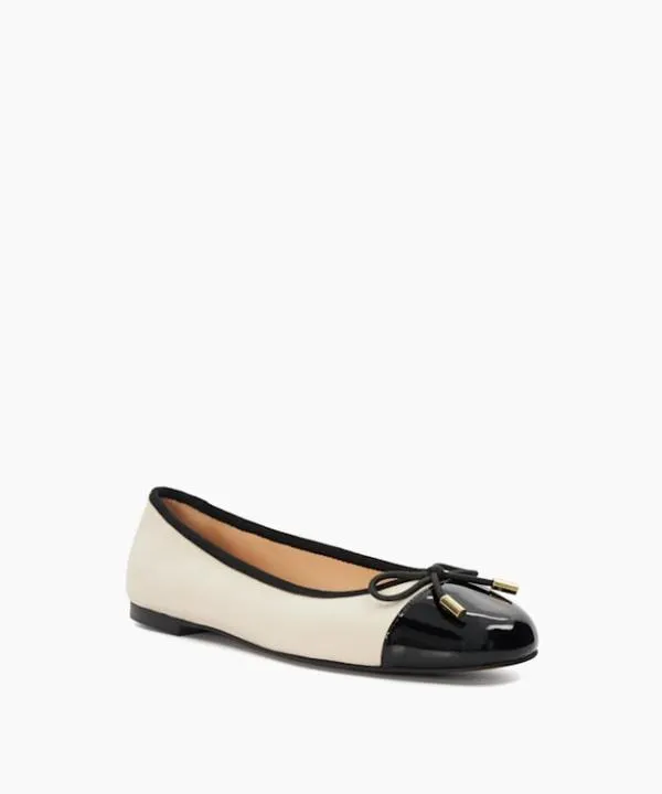 Dune London Flat Shoes Highest Cream Toe Cap Ballet Pump Dune London White 8211 Women