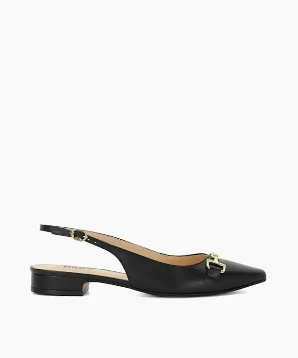 Dune London Flat Shoes Hopewell Black Branded Snaffle Trim Slingback Flats Dune London Black 8211 Women
