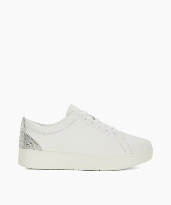 Dune London Flat Shoes Rally Crystal White Lace Up Flatform Trainers Dune London White 8211 Women