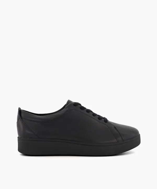 Dune London Flat Shoes Rally E01 Multi Black CupSole Leather LaceUp Trainers Dune London Black Leather 8211 Women