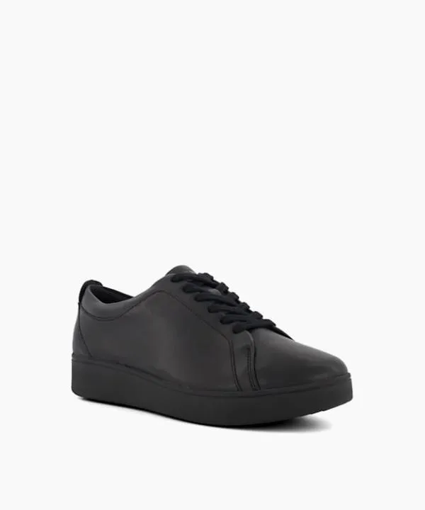 Dune London Flat Shoes Rally E01 Multi Black CupSole Leather LaceUp Trainers Dune London Black Leather 8211 Women