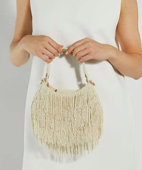 Dune London Handbags Broadway Cream Beaded Fringed Bag Dune London White 8211 Women Dune London Handbags Broadway Cream Beaded Fringed Bag Dune London White 8211 Women