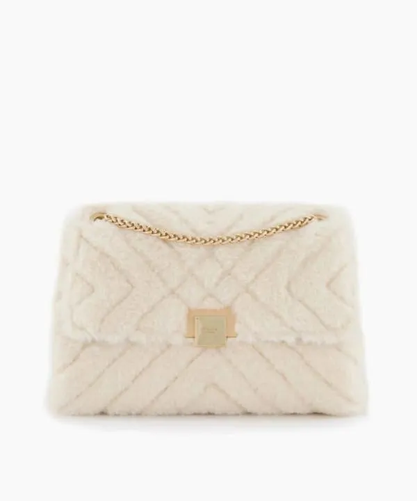 Dune London Handbags Dancefloor Cream Quilted Faux Fur Bag Dune London White 8211 Women Dune London Handbags Dancefloor Cream Quilted Faux Fur Bag Dune London White 8211 Women