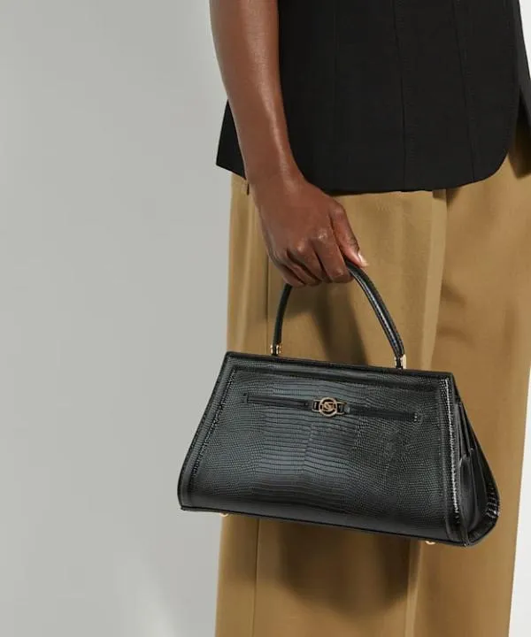 Dune London Handbags Dante M Black Croc Effect Metal Trim Grab Bag Dune London Black 8211 Women Dune London Handbags Dante M Black Croc Effect Metal Trim Grab Bag Dune London Black 8211 Women