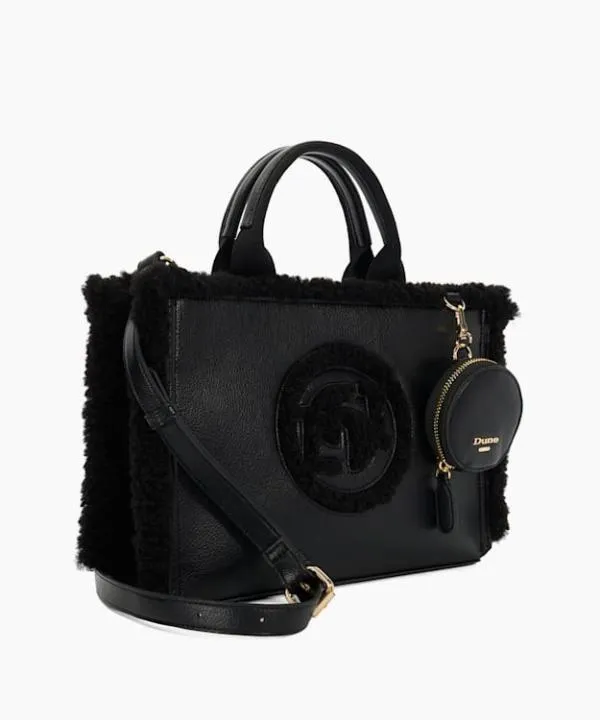 Dune London Handbags Dinkidexter Black Faux Fur Trim Tote Dune London Black Synthetic 8211 Women Dune London Handbags Dinkidexter Black Faux Fur Trim Tote Dune London Black Synthetic 8211 Women