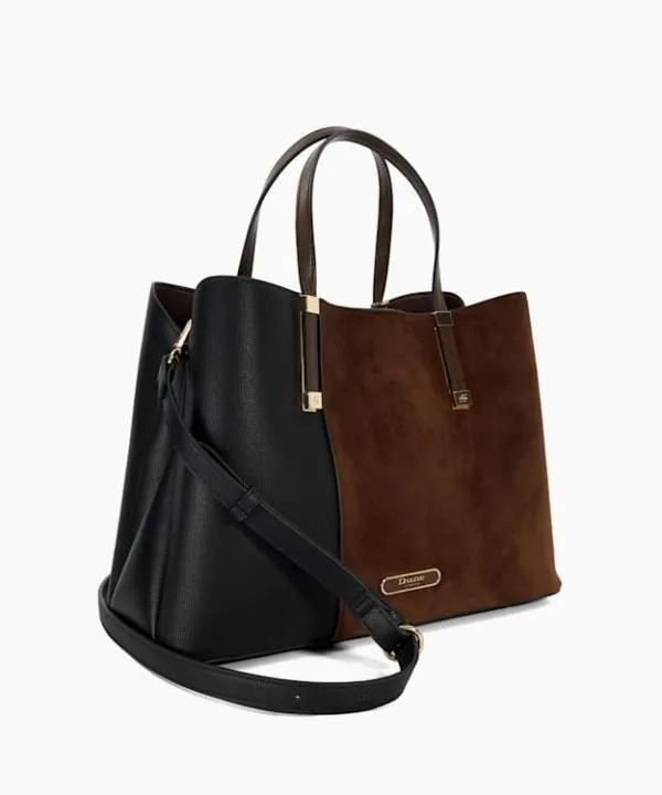 Dune London Handbags Dorry Dark Brown Textured Tote Bag Dune London Brown 8211 Women