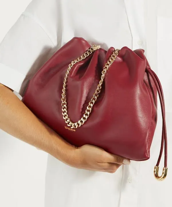 Dune London Handbags Primrose L Dark Red Leather Drawstring Bag Dune London Red 8211 Women Dune London Handbags Primrose L Dark Red Leather Drawstring Bag Dune London Red 8211 Women