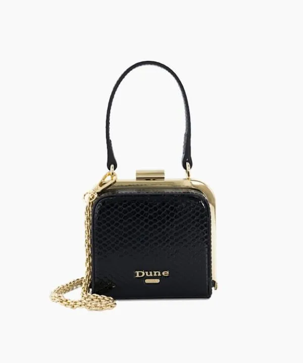 Dune London Handbags Santerini Black ReptileEffect Micro GrabBag Dune London Black 8211 Women Dune London Handbags Santerini Black ReptileEffect Micro GrabBag Dune London Black 8211 Women