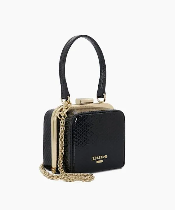 Dune London Handbags Santerini Black ReptileEffect Micro GrabBag Dune London Black 8211 Women Dune London Handbags Santerini Black ReptileEffect Micro GrabBag Dune London Black 8211 Women