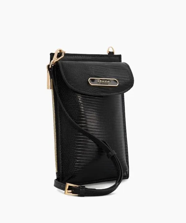 Dune London Handbags Shellies Black Multifunctional ReptileEffect Phone Case Dune London Black 8211 Women Dune London Handbags Shellies Black Multifunctional ReptileEffect Phone Case Dune London Black 8211 Women