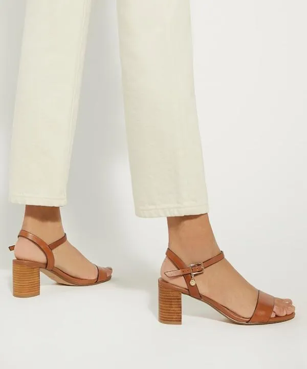 Dune London Heeled Sandals Jelly Tan Leather Block Heeled Sandals Dune London Brown 8211 Women