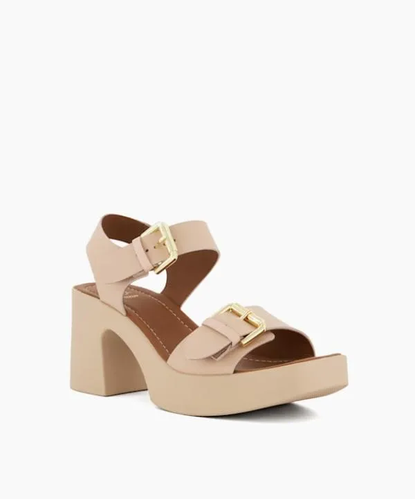 Dune London Heeled Sandals Jenies Blush MidPlatform Sandals Dune London Pink 8211 Women