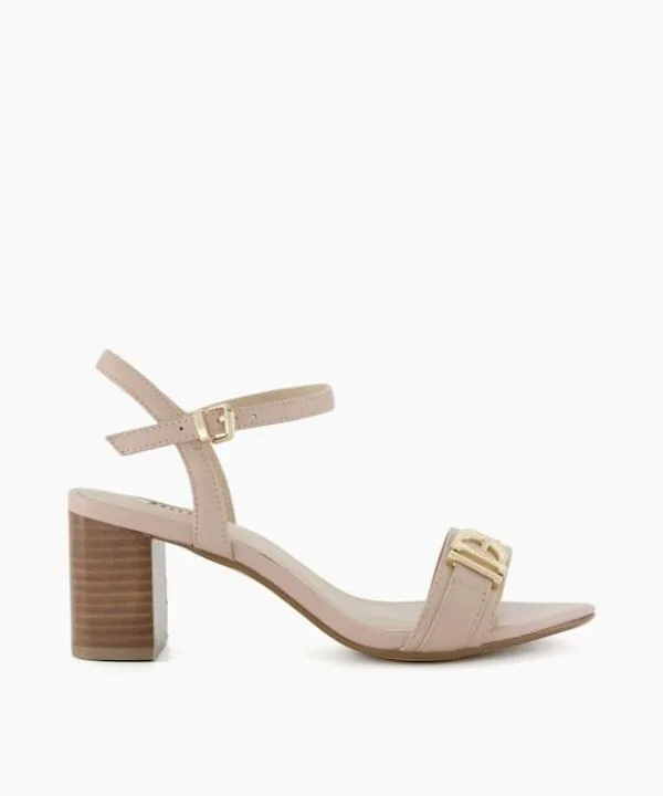 Dune London Heeled Sandals Jessie Blush Wide Fit BrandedBuckle Heeled Sandals Dune London Pink 8211 Women