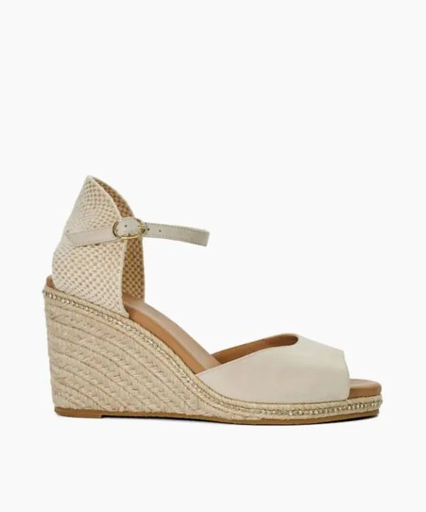 Dune London Heeled Sandals Koto Blush Raffia Embellished Wedge Sandals Dune London Pink 8211 Women