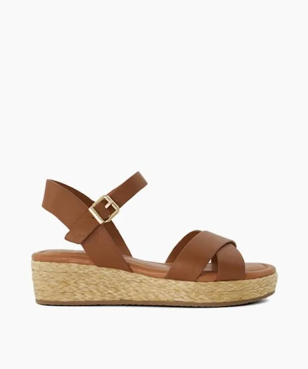 Dune London Heeled Sandals Linnie Dark Tan Woven Flatform Sandals Dune London Brown 8211 Women