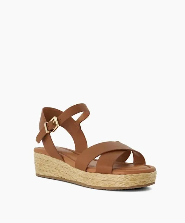 Dune London Heeled Sandals Linnie Dark Tan Woven Flatform Sandals Dune London Brown 8211 Women