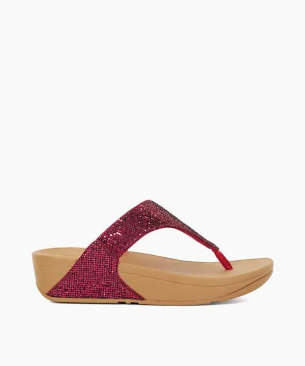 Dune London Heeled Sandals Lulu Glitterbal Fuchsia Glitter Toe Post Wedge Sandals Dune London Pink 8211 Women