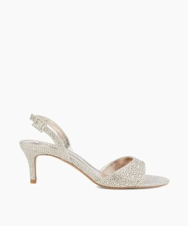 Dune London Heeled Sandals Madelines Rose Gold Hotfix Ankle Strap Heels Dune London Metallic 8211 Women