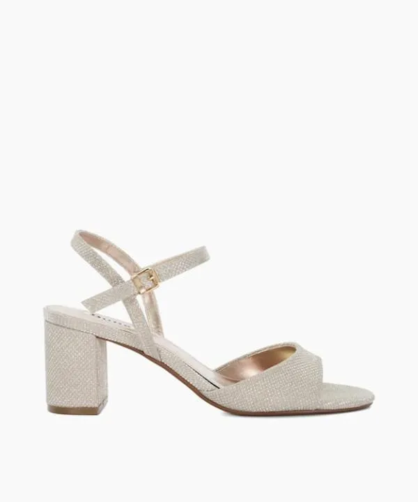 Dune London Heeled Sandals Maizel Rose Gold Block Heel Ankle Strap Sandals Dune London Metallic 8211 Women