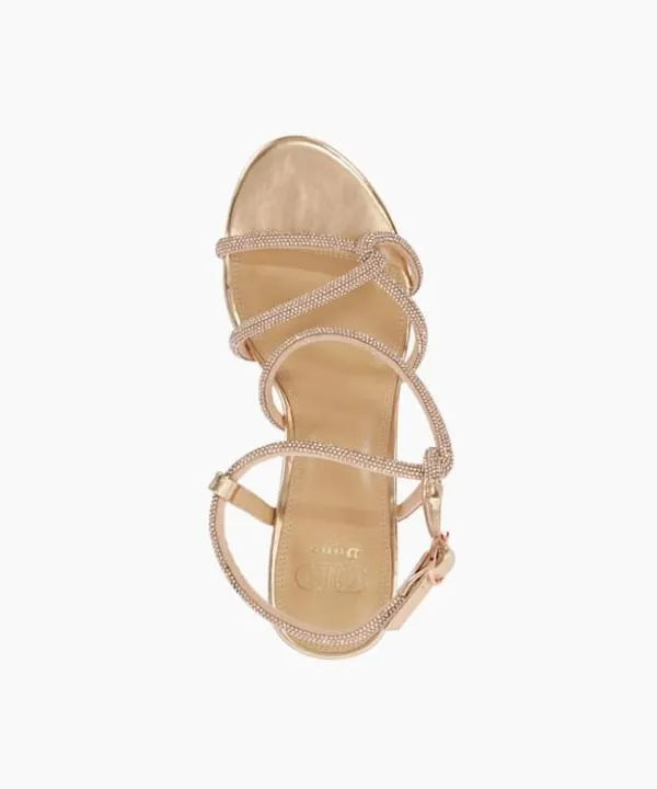 Dune London Heeled Sandals Malfi Rose Gold Embellished Strappy Heeled Sandals Dune London Metallic 8211 Women