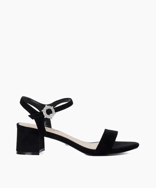 Dune London Heeled Sandals Measure Black Suede Diamante Embellished Sandals Dune London Black 8211 Women