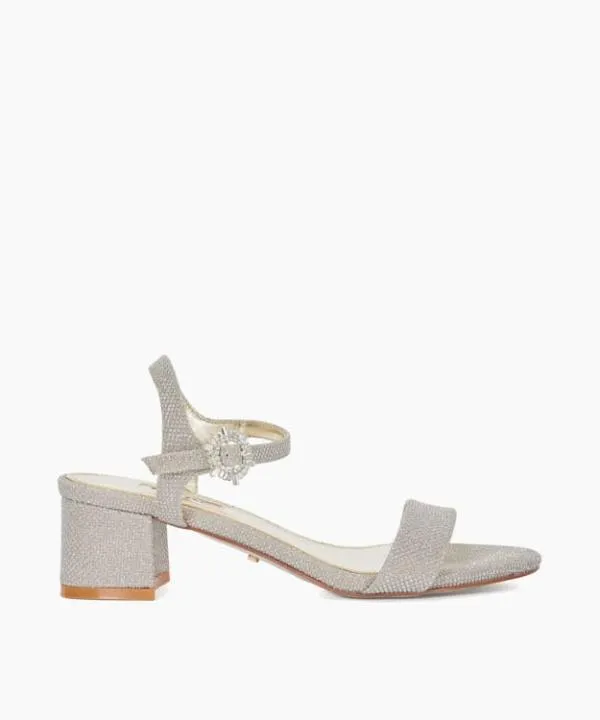 Dune London Heeled Sandals Measure Gold Block Heel Diamante Embellished Sandals Dune London Metallic 8211 Women