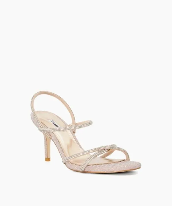 Dune London Heeled Sandals Miraculous Rose Gold Embellished Strap High Heel Sandals Dune London Metallic 8211 Women