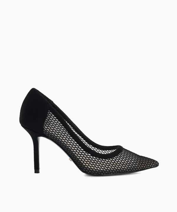 Dune London Heels Accept Black Pointed Toe Mesh Court Shoes Dune London Black 8211 Women