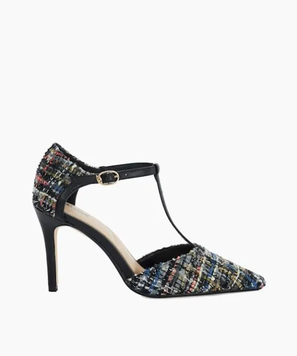 Dune London Heels Casta Multi TBar Court Shoes Dune London Multi Synthetic 8211 Women