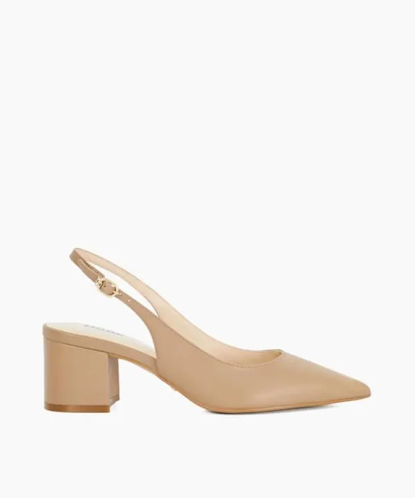 Dune London Heels Compelled Caramel Pointed Toe Slingback Court Shoes Dune London Brown 8211 Women