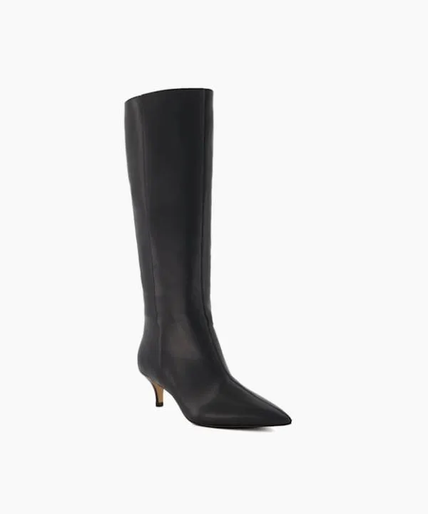 Dune London Knee High Boots Smooth Black Kitten Heeled Leather Knee High Boots Dune London Black 8211 Women Dune London Knee High Boots Smooth Black Kitten Heeled Leather Knee High Boots Dune London Black 8211 Women