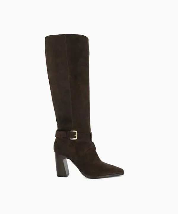 Dune London Knee High Boots Solanna Brown Block Heel Knee High Boots Dune London Brown 8211 Women