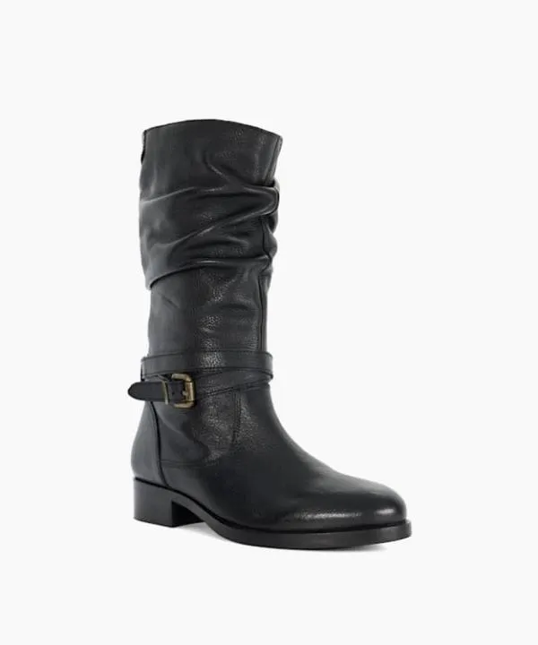 Dune London Knee High Boots Tasa Black Leather Mid Calf Boots Dune London Black 8211 Women