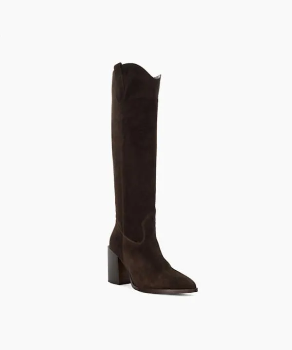 Dune London Knee High Boots Tavern Brown Mid Suede KneeHigh Boots Dune London Brown 8211 Women