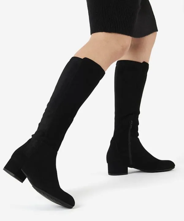 Dune London Knee High Boots Tayla Black Wide Fit Stretch Suede KneeHigh Boots Dune London Black Suede 8211 Women Dune London Knee High Boots Tayla Black Wide Fit Stretch Suede KneeHigh Boots Dune London Black Suede 8211 Women