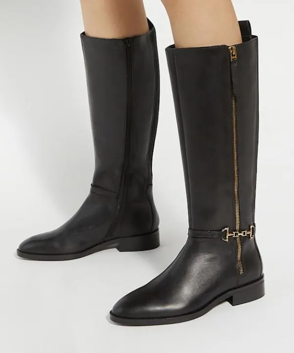 Dune London Knee High Boots Taylyn Black Riding Boots With Signature Buckle Detail Dune London Black 8211 Women Dune London Knee High Boots Taylyn Black Riding Boots With Signature Buckle Detail Dune London Black 8211 Women