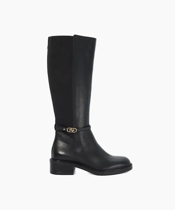Dune London Knee High Boots Tias Black Branded Buckle Knee High Boots Dune London Black 8211 Women Dune London Knee High Boots Tias Black Branded Buckle Knee High Boots Dune London Black 8211 Women