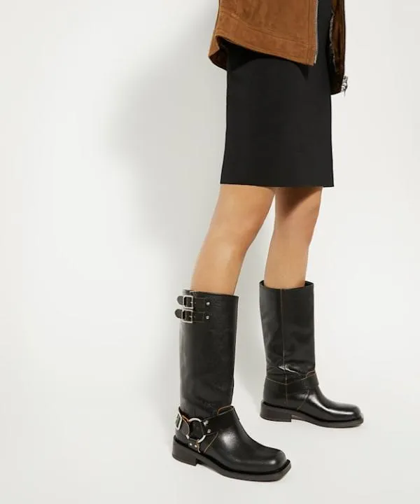 Dune London Knee High Boots Totoe Black Buckle Detail Leather KneeHigh Boots Dune London Black 8211 Women Dune London Knee High Boots Totoe Black Buckle Detail Leather KneeHigh Boots Dune London Black 8211 Women