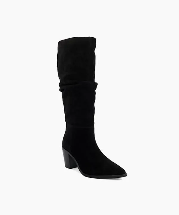Dune London Knee High Boots Troubles Black Suede Knee High Western Boots Dune London Black 8211 Women