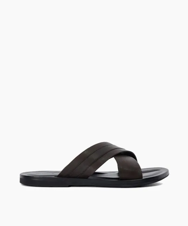 Dune London Leather Sandals Frankos Brown Leather Cross Over Strap Sandals Dune London Brown 8211 Men