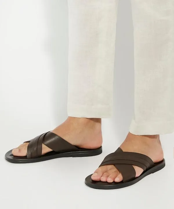 Dune London Leather Sandals Frankos Brown Leather Cross Over Strap Sandals Dune London Brown 8211 Men Dune London Leather Sandals Frankos Brown Leather Cross Over Strap Sandals Dune London Brown 8211 Men