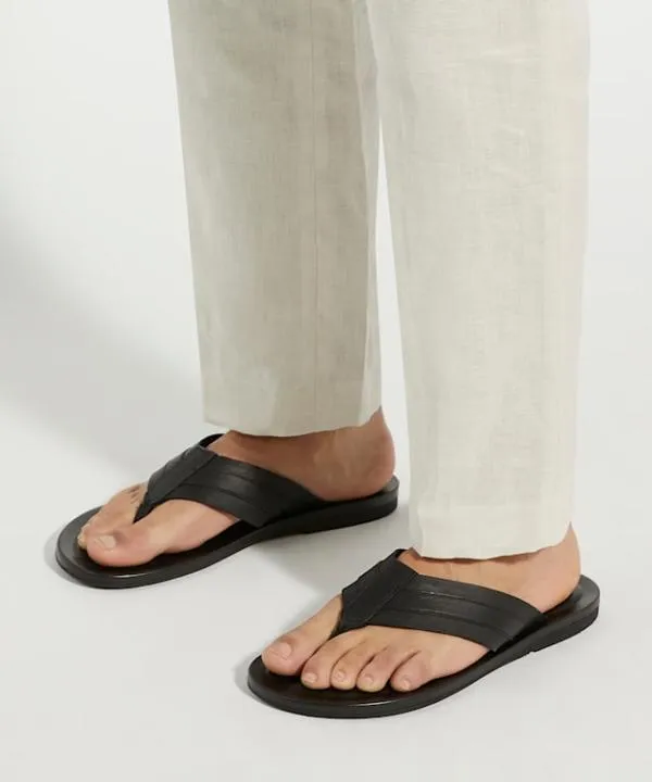 Dune London Leather Sandals Fredos Black Leather Toe Post Sandals Dune London Black 8211 Men