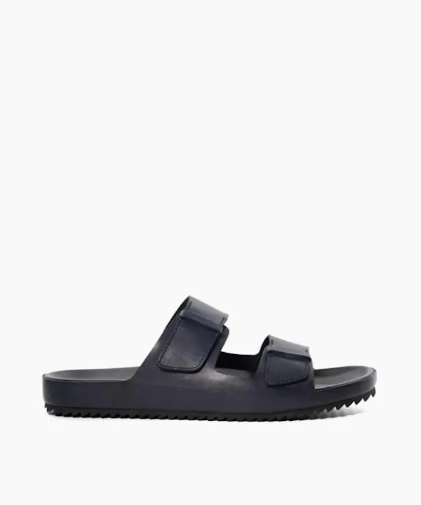 Dune London Leather Sandals Intells Navy Double Strap Leather Sandals Dune London Blue 8211 Men
