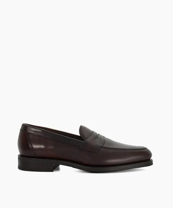 Dune London Smart Shoes Imperial Dark Brown Loake Leather Slip On Penny Loafer Dune London Brown 8211 Men